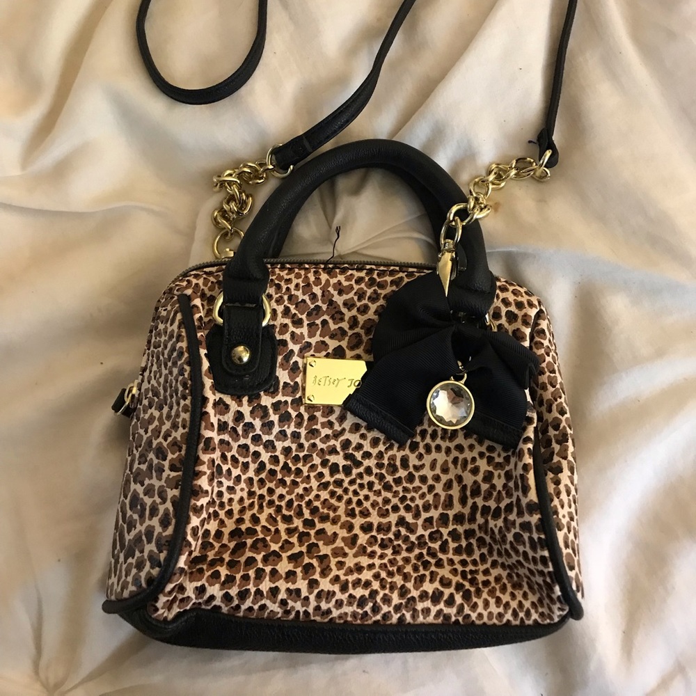 Betsy Johnson Leopard Print Crossbody Purse